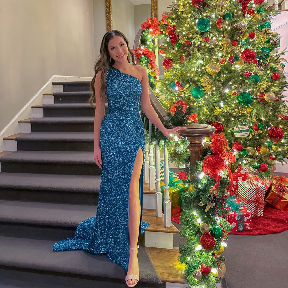 Blue Ashley Lauren Prom dress